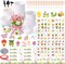 Garden Plastic Pot Spring Activity Craft Kit DIY Flower Plant Crafts Nursery Pots with Stickers Flower Planting Growing Kit for Spring Summer Home Classroom School Creative DIY Art Project Activities for Kids